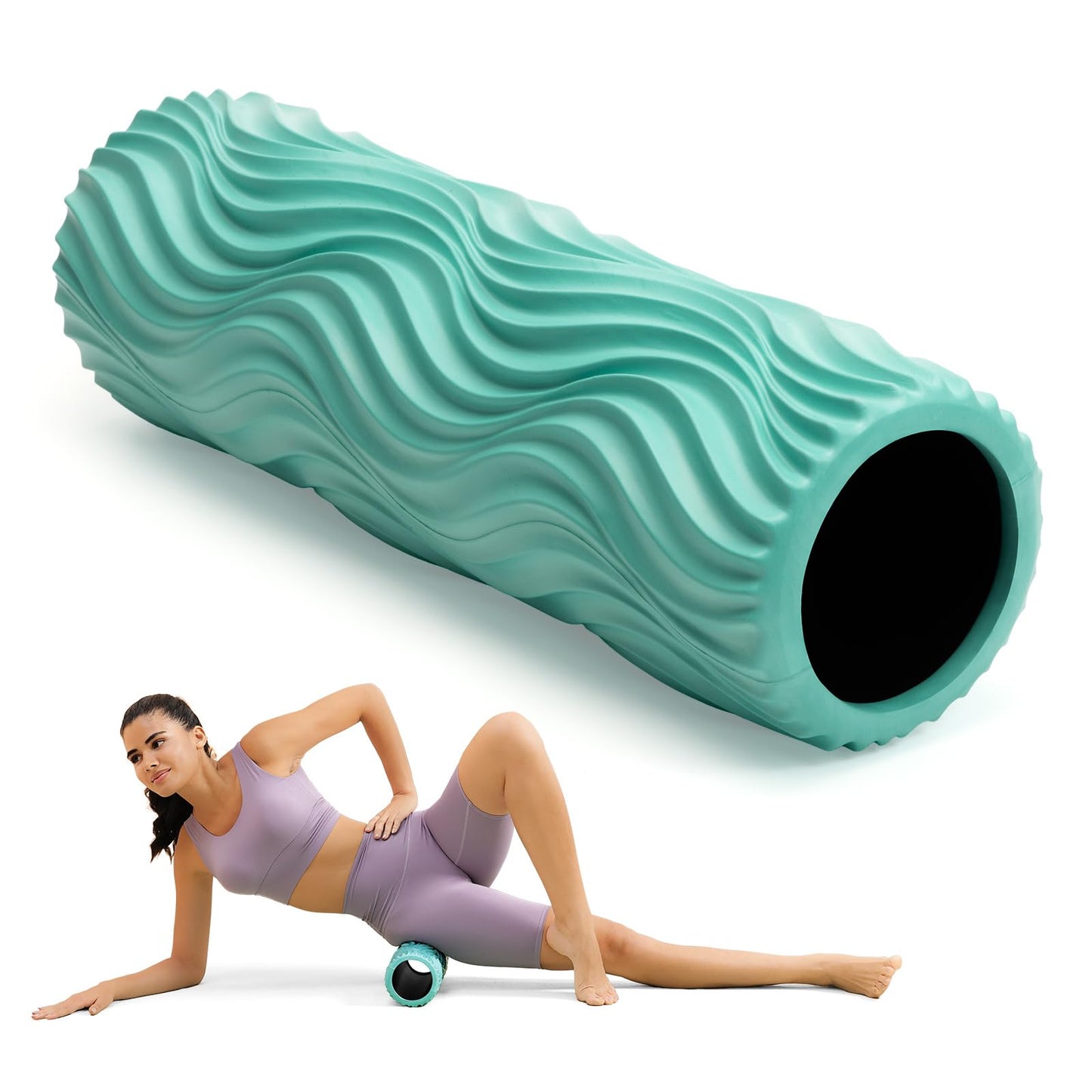 SUBCULTURE Pick Foam Roller - Medium Density Deep Tissue Massager for Muscle Massage and Myofascial Wave Textured Release, Back Roller for Pain Relief & Stretching