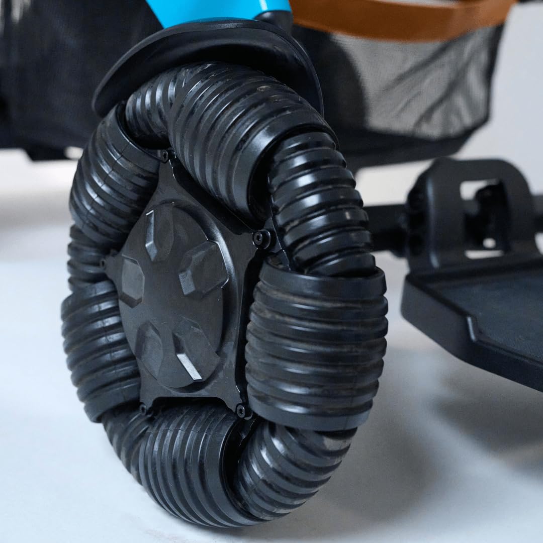 Golden Technologies Ally Pro Foldable Power Wheelchair w/ 10-inch Omni-Directional Front Wheels - Airline Approved - Suspension - 37" Turning Radius - Smart Control Mobile App (Teal)