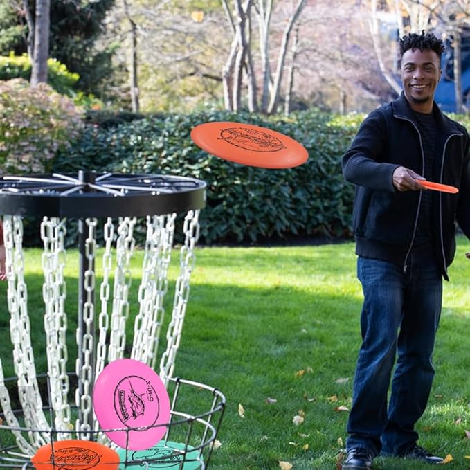 X-UFO Disc Golf Set - Disc Golf Pro Starter Set 5 Pack with Putter,Driver,Mid-Range,Mini Discs,157-175g for Training & Outdoor Sports (TPE-5YPRRB)