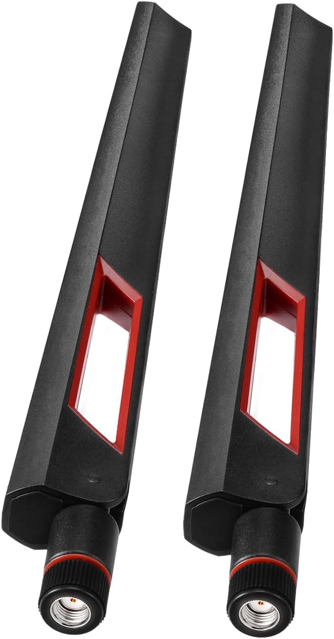 Superbat 6 6E 2.4GHz 5GHz 6GHz 2-Pack WiFi Tri-Band Antenna RP-SMA Male Omni-Directional Antenna - for Router PC