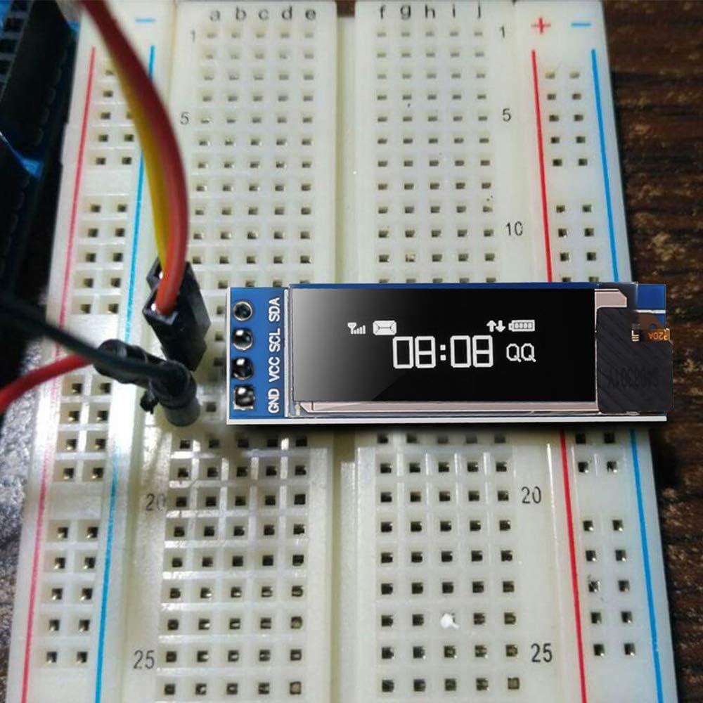 2pcs 0.91'' I2C 0.91 inch I2C SSD1306 I2C 128x32 3.3V~5V DORHEA OLED Display Module IIC LED DC Display Module White LCD