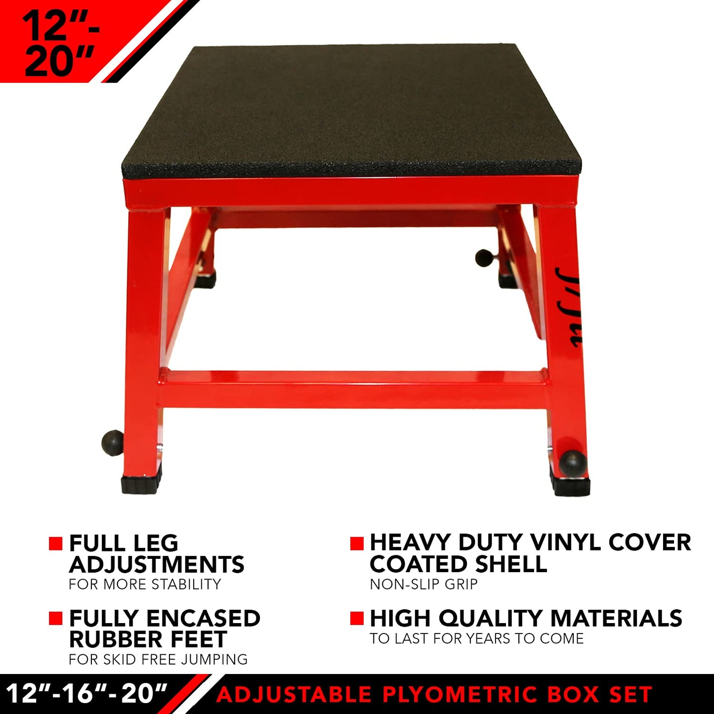 JFIT Adjustable Plyo Box 12", 16", and 20" Heights