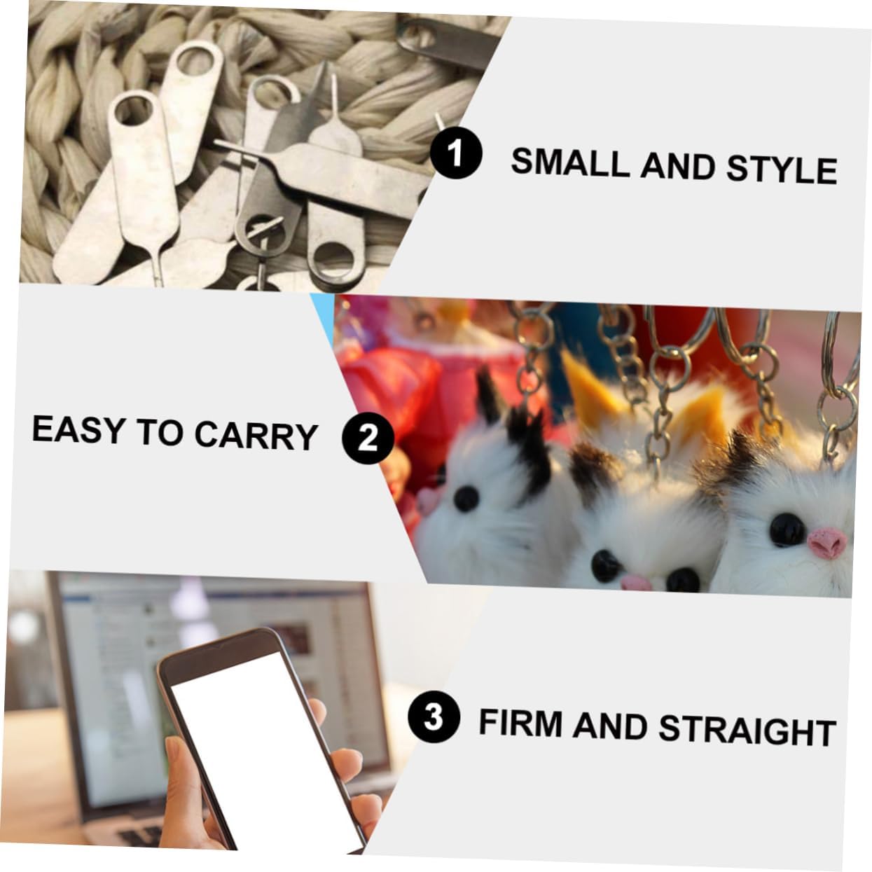 100pcs DOITOOL Sim Tool Ejector Phone Key Tray Opener Steel Sim Card Needle Sleeve