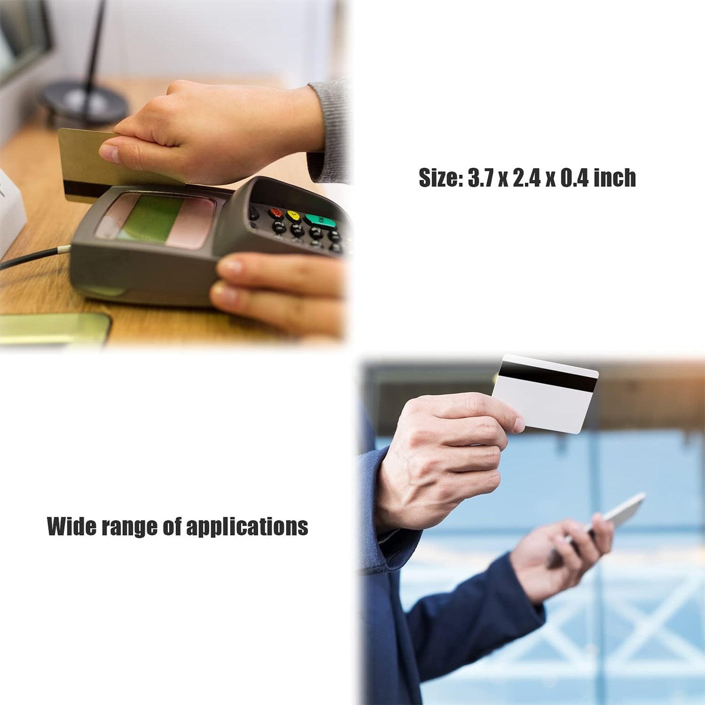 100Pack-SLE4442 2 SLE4442 Chip Cards w/Hico Track mag Stripe Blank Smart Contact IC Card Cards White Sublimation