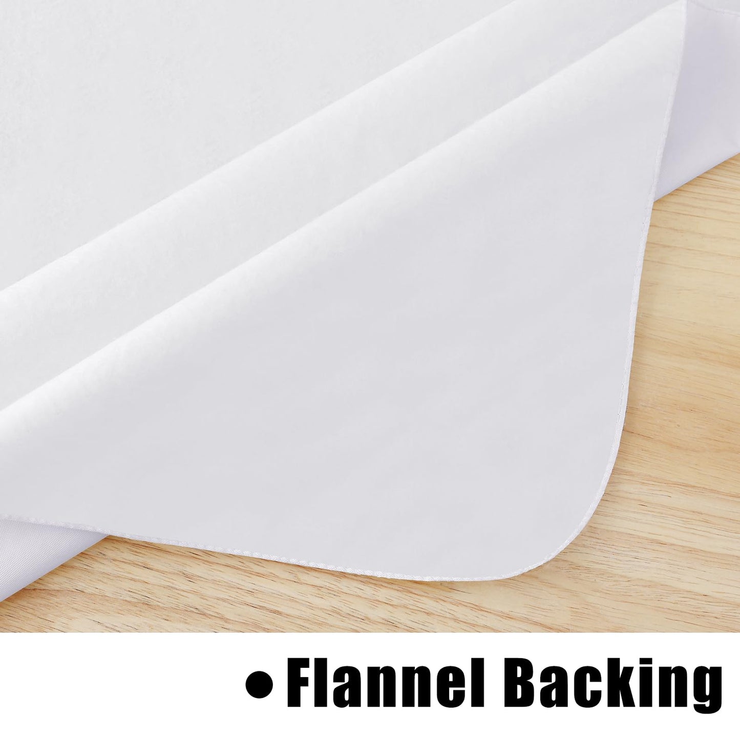 homing 2 Pack Rectangle Vinyl Tablecloth, Waterproof Spillproof Plastic Flannel Backed Table Cloth, Wipe Clean Table Cover for Dining, Buffet Parties and Camping (White, 60" x 84")