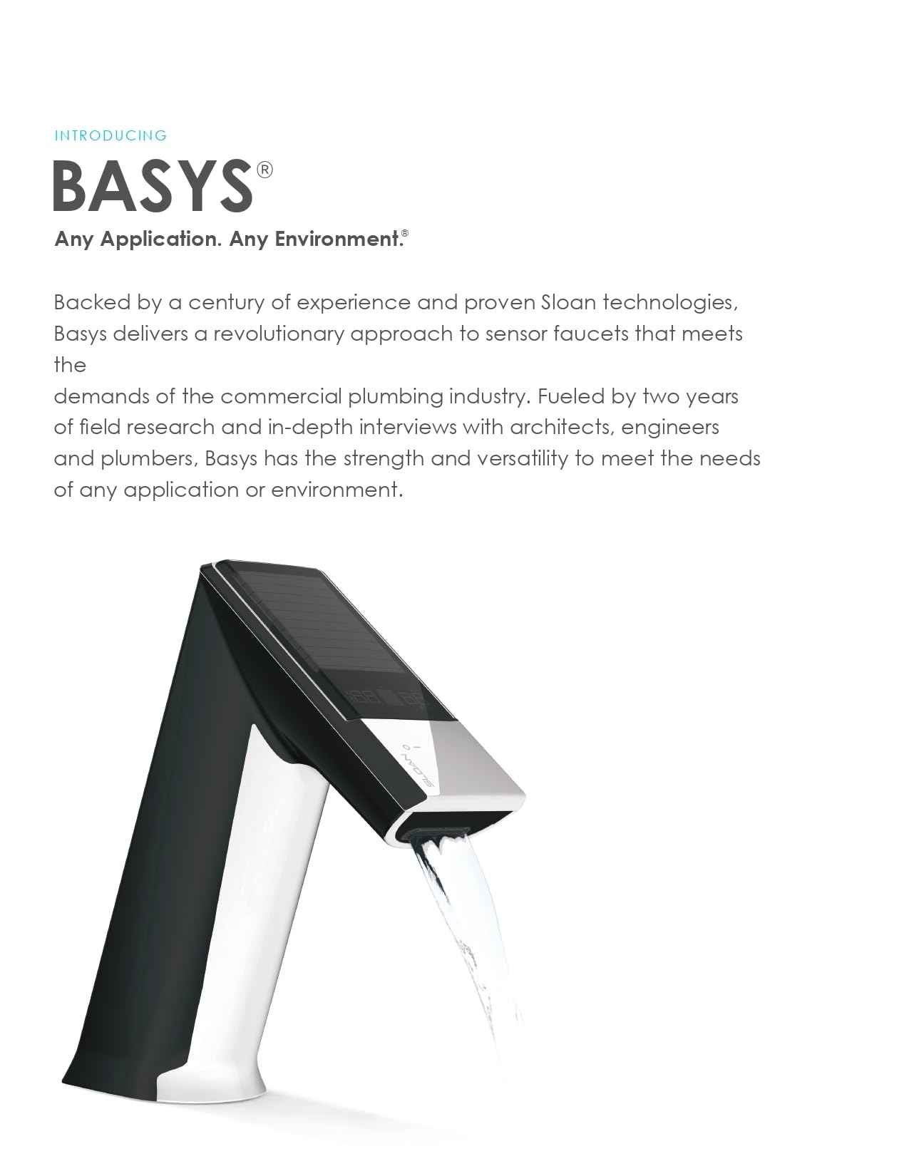 Sloan BASYS EFX-250 Sensor Activated Touch-Free Faucet, Commercial Grade w/Mounting Hardware & Back-Check Tee - 0.5 GPM Battery-Powered Deck-Mounted Mid Body, Polished Chrome Finish, 3324005