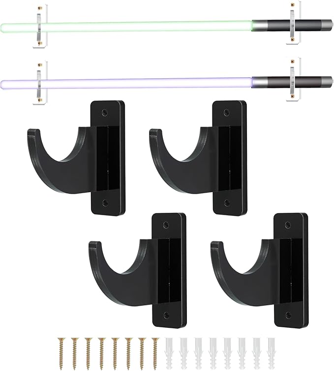 Uxcell Acrylic Light Saber Display Hanger - Wall-Mounted Sword Stand, Black