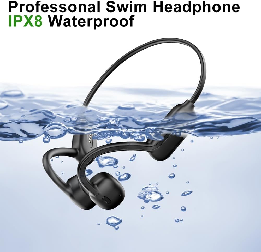 Swimming Headset MP3 32G IP68 IHAO Headphones True Bone Conduction Open Ear Player Built-in Memory Underwater