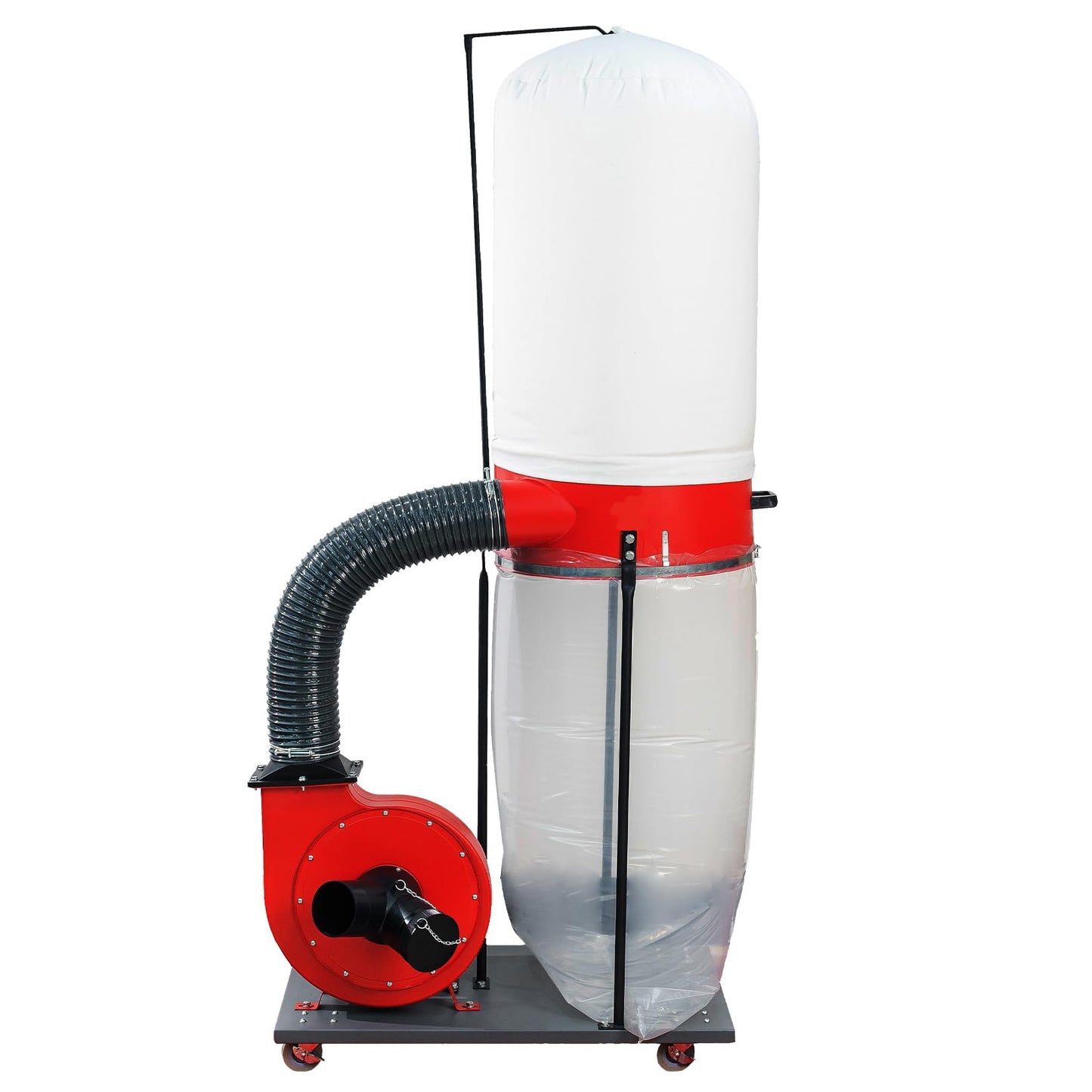 1500W Vertical Industrial Dust Collector with 50-Gallon Collection Bag and Mobile Base, Heavy-Duty Workshop Cleaner for Carpentry and Woodworking