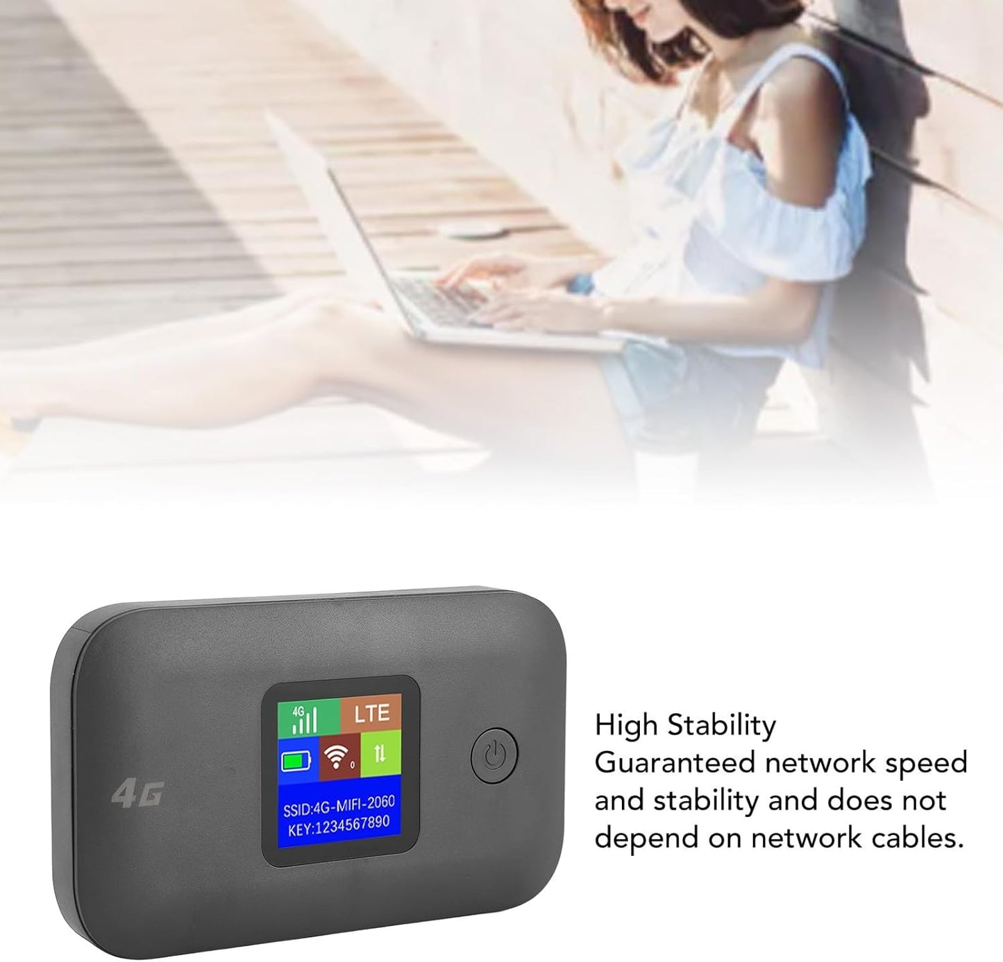 ciciglow 4G 8-10 3000mAh LTE Portable Router, Mobile Hotspot with SIM Card Slot, Supports Users Stable Battery, Made