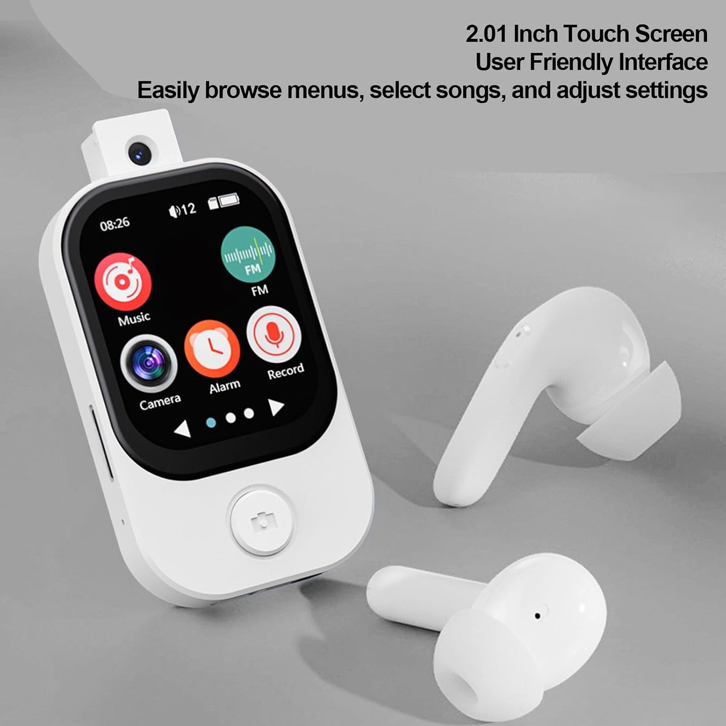 Bewinner Mp3 2.01 Inch 720p (8G Player, Touch Screen Video Recording Music Recording for Traveling Small Memory Card)