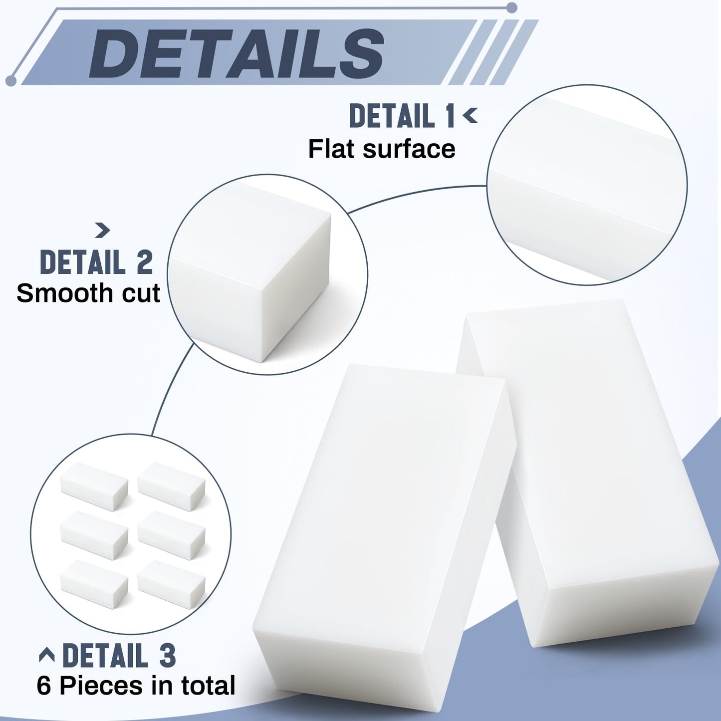 Colingmill 6 Pcs Hdpe Plastic Block 2" x 3" x 6", Polyethylene Solid Plastic Block for Machining, Home Floor Improvement, Prototyping, DIY Projects, Engineering(White)