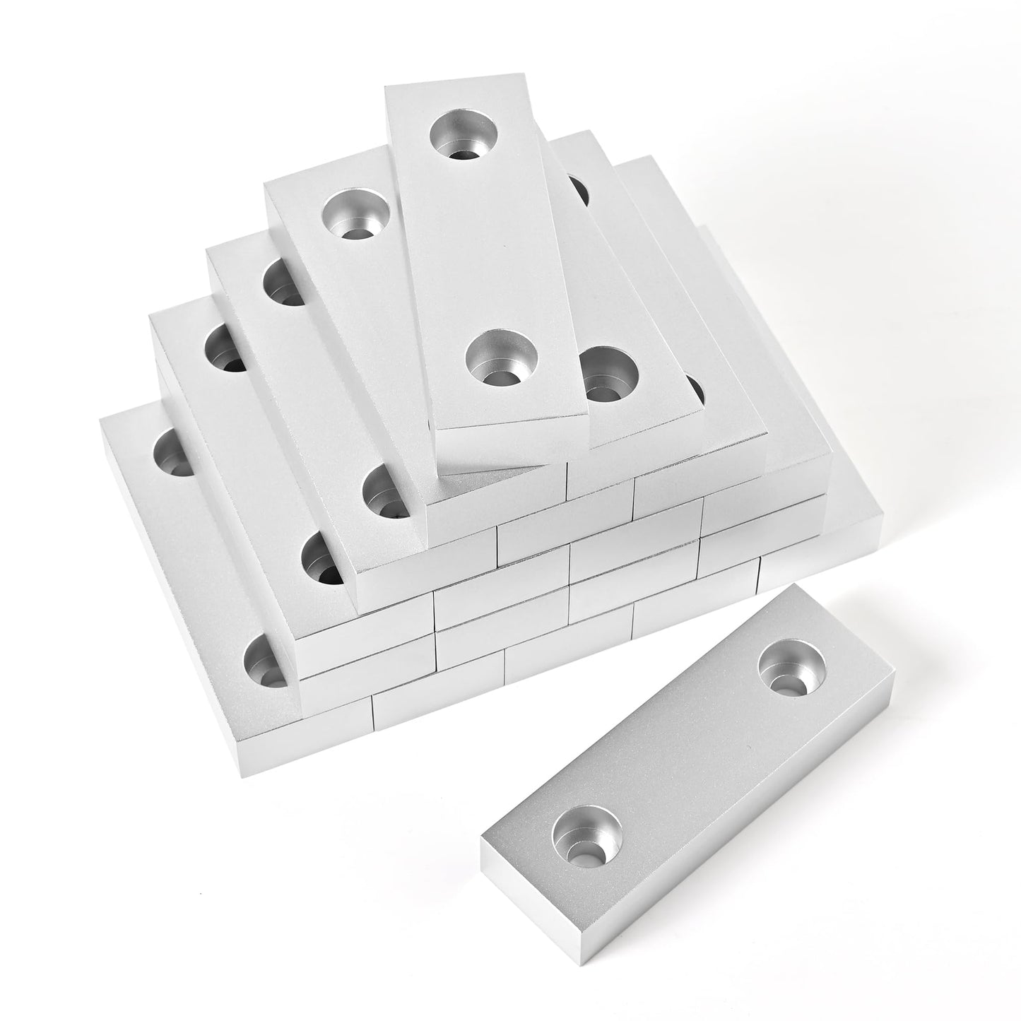 LTIENBST 10 Sets(20Pcs) Aluminum Soft Jaws Set, 6 inch Vise Jaws 6" x 2" X 1",10Set Vise Soft Jaws Fit to 6" Kurt Vise Jaws,Silver