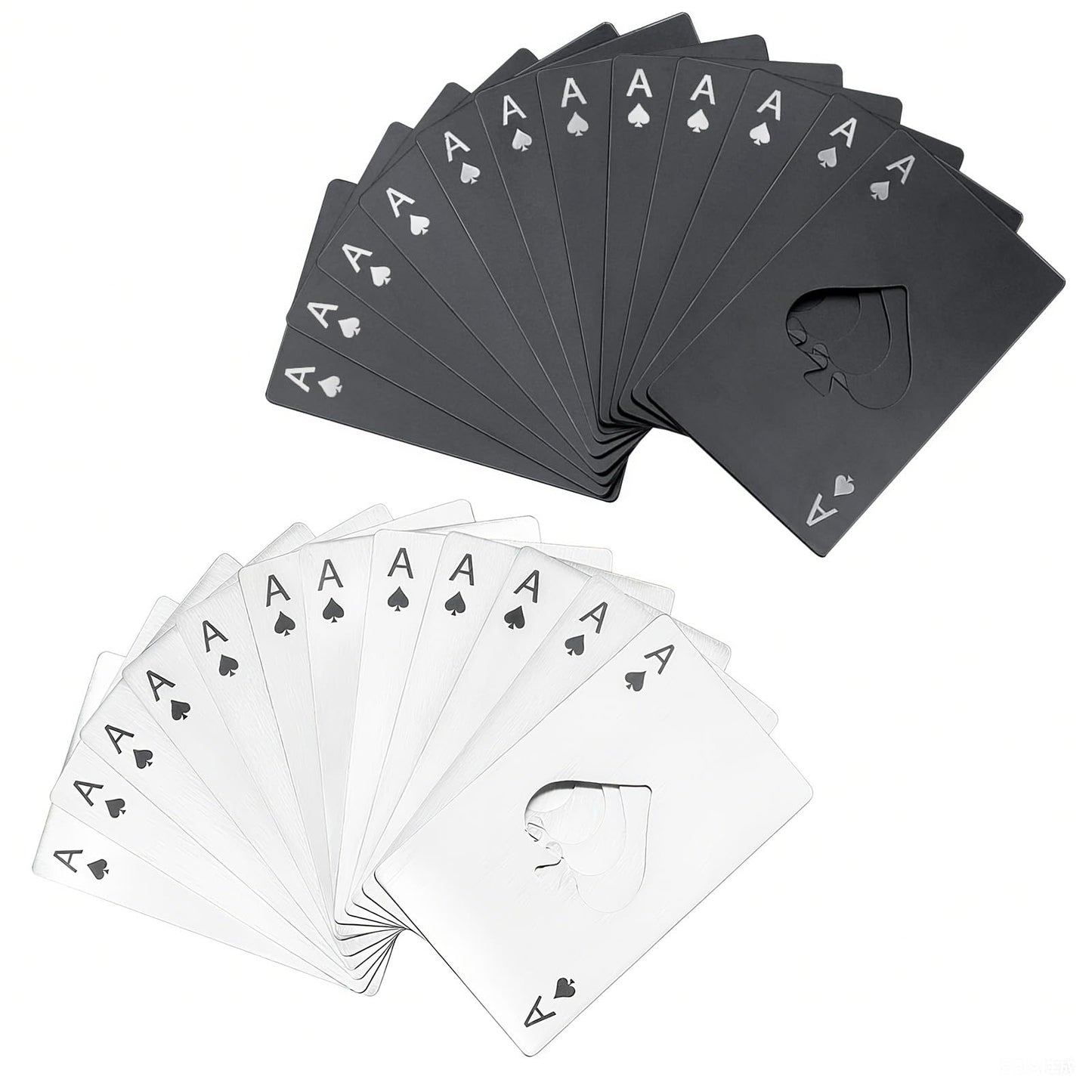 Ace of Spades Bottle Openers, 24Pcs Poker Card Bottle Openers,Credit Card Size Stainless Steel Bottle Opener Card, Beer Bottle Opener for Wallet Pocket Wedding Party Good Gift (24)