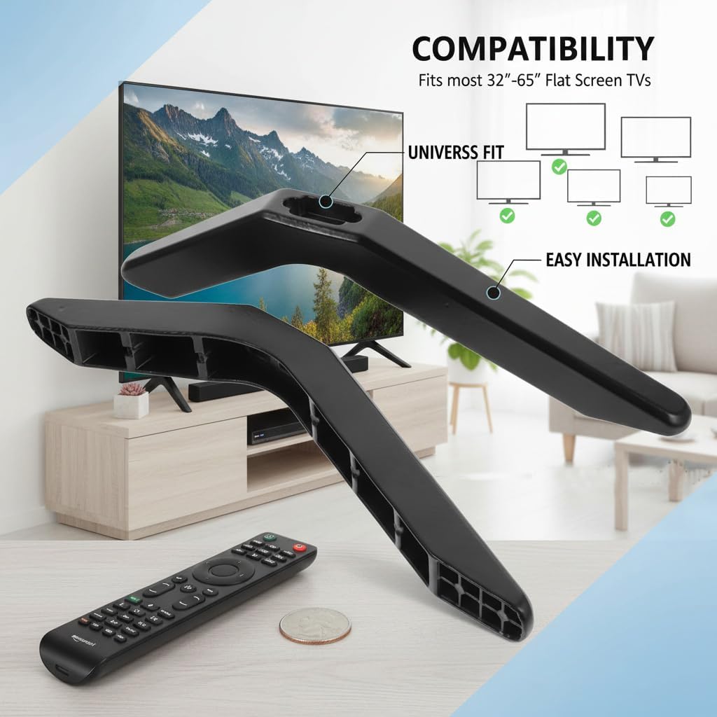 Dranvosk Universal TV Legs Stand Base Replacement, Sturdy TV Feet Bracket Support for Smart TV, Easy to Install Holder