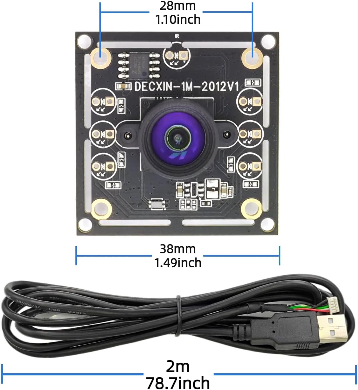 Sevilinlu 3PCS OV9732, 100 1MP 1280x720 Win7/8/10/MAC USB Camera Module Degree Without Deformity, Free Driver