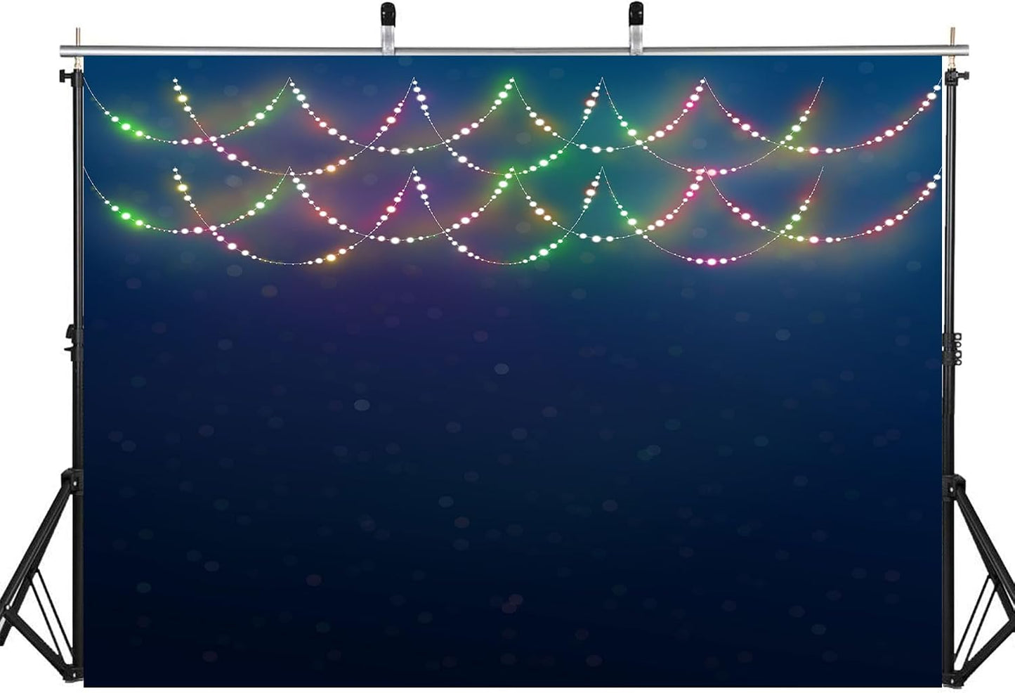 LidyMini 8x8ft Fabric Multicolor String Light Bokeh Backdrop Festive Glowing Night Scene Background Christmas Holiday