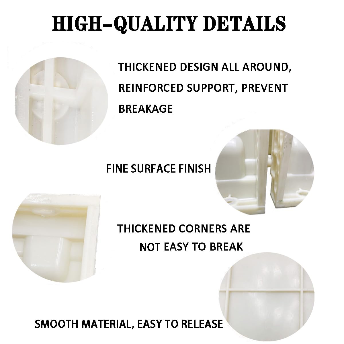 EAIVENY 2PCS 19.68 Inches Precast Baluster Rail Concrete Mold, Balcony Railing Cover Line Plastic Mould, Roman Column Mould for Garden Cement Mold, Concrete Mold for Balcony (A), White