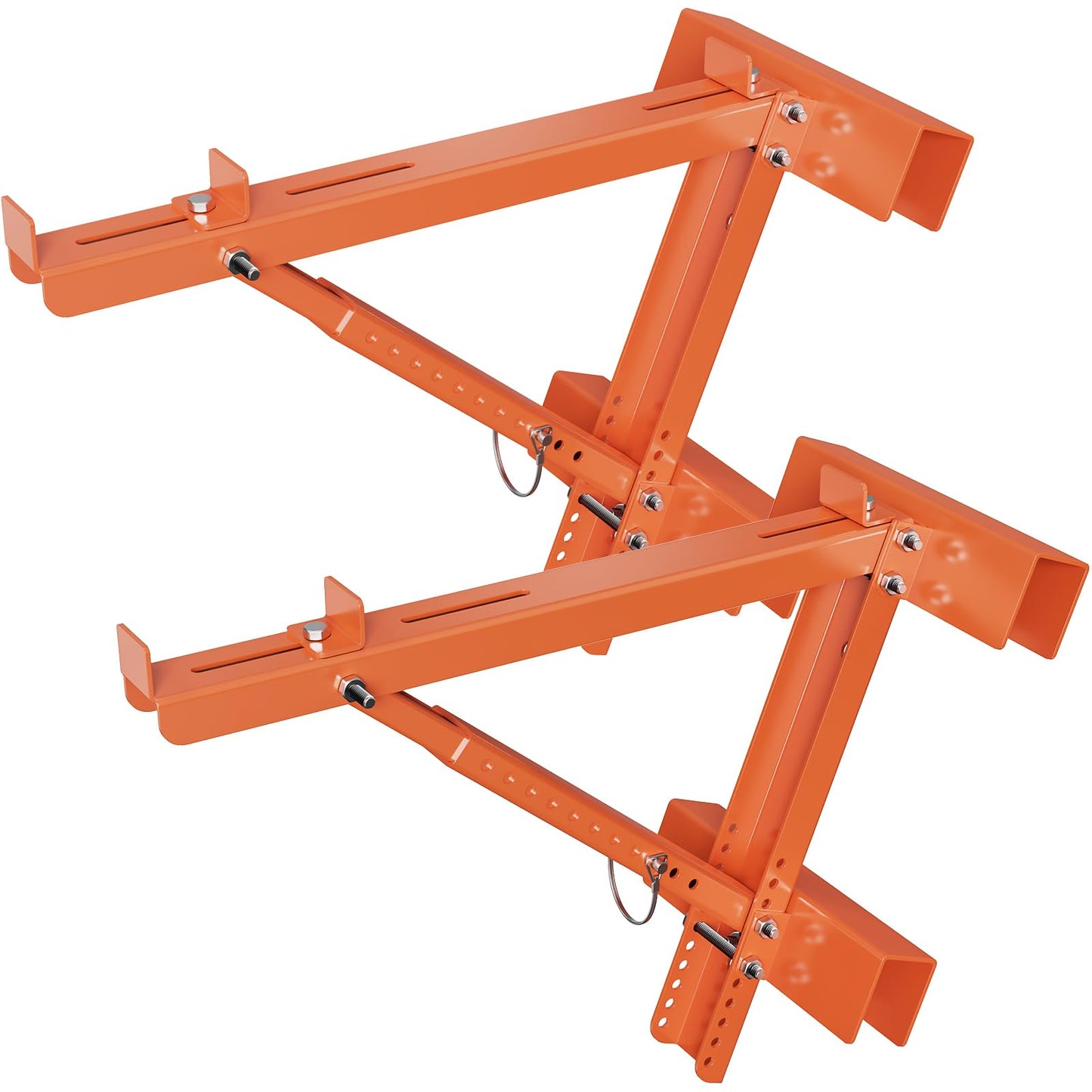 Kweetle Ladder Jacks for Scaffolding Platform 2-Pack, Heavy-Duty Steel Ladder Jacks Scaffold Bracket, 350 lbs Capacity, Two-Rung Short Body Extension Ladder Jack for Roofing, Painting & Jobsite Use