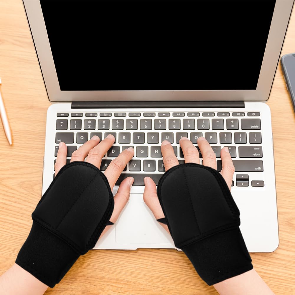 2 Pack Weighted Gloves for Tremors, Adjustable Hand Stability Aid for Parkinson's Patients, Writing Stability & Strengthening, Hand Grip Strength Trainer (Black)