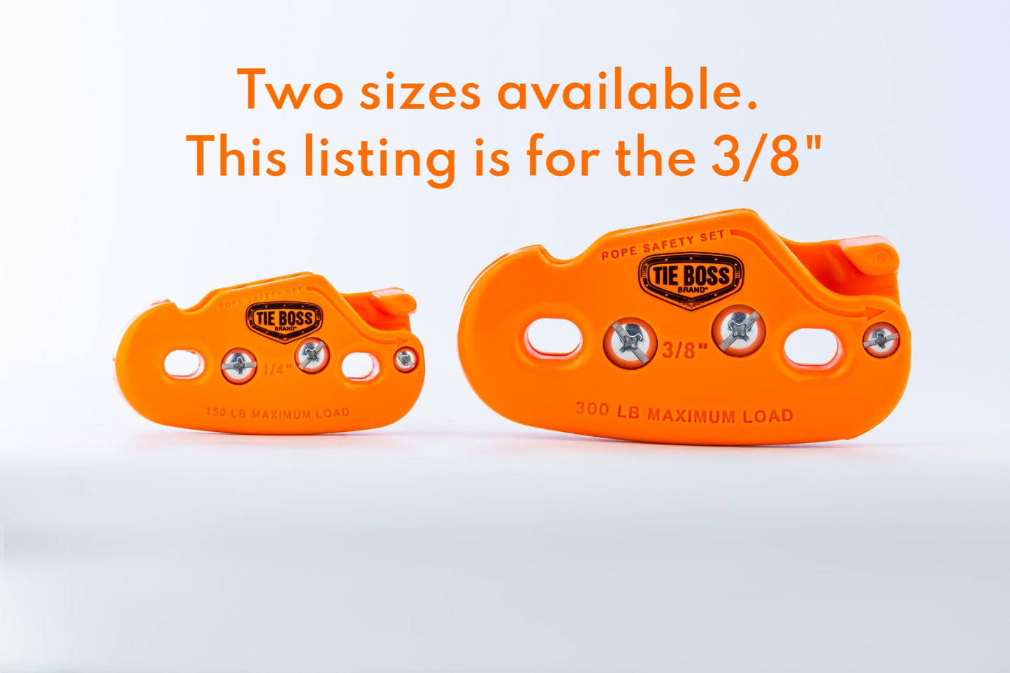 Tie Boss - 3/8 Inch, Heavy Duty, (300 lbs Working Load Limit), Weather Resistant, Tie Down, Rope Tightening System, (w/15 ft Rope) - Orange