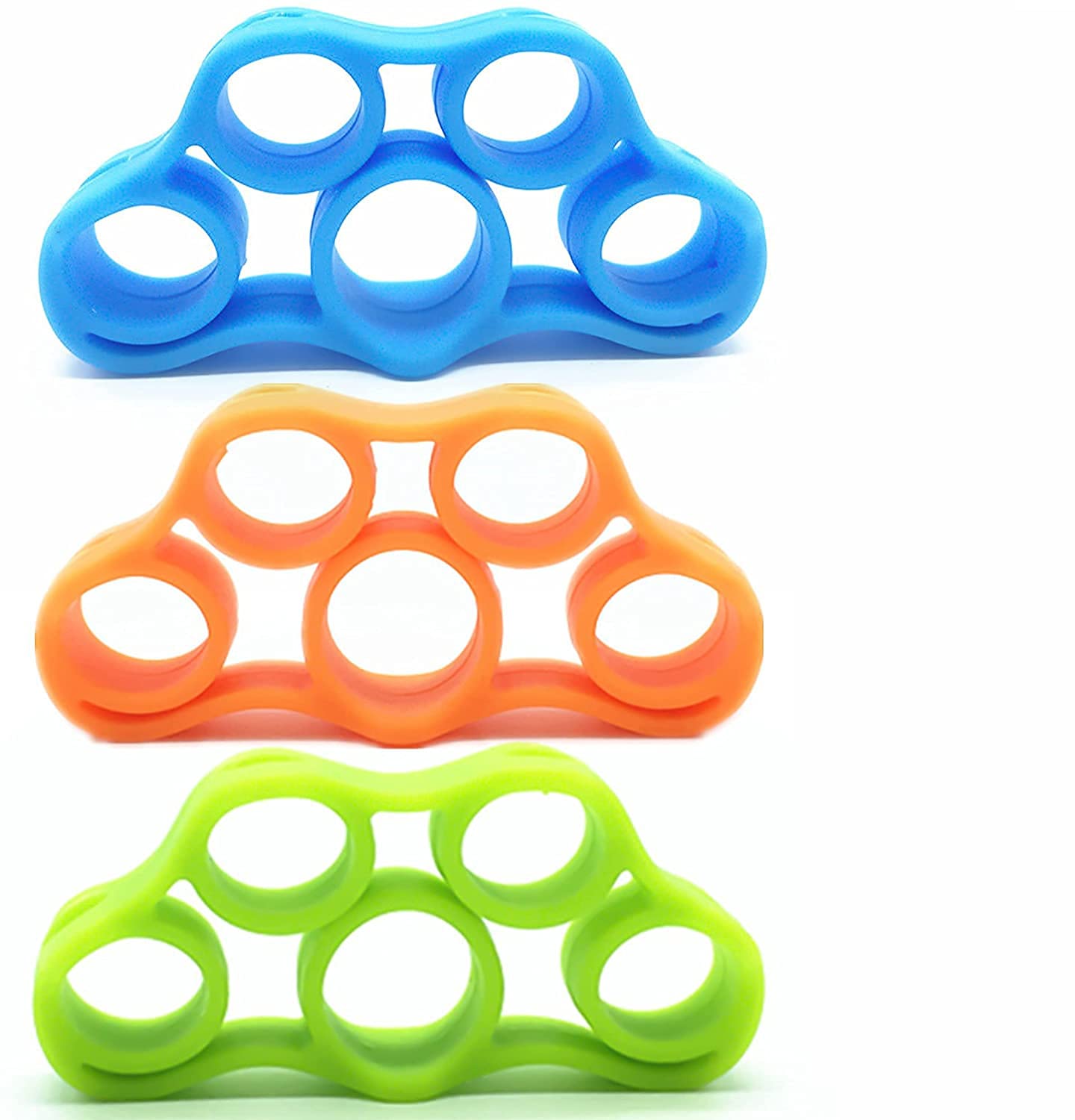 FMELAH 3pcs Finger Stretcher Exerciser, Hand Grip Strengthener, Hand Exerciser,Forearm Exerciser Trainer Silicone Rings for Muscle & Rehabilitation