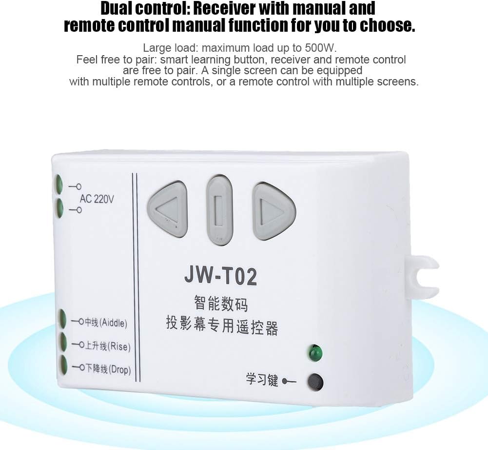 Mugast Control(433Mhz) Projector Screen Projection Screen Up Down Reversing Controller with Remote