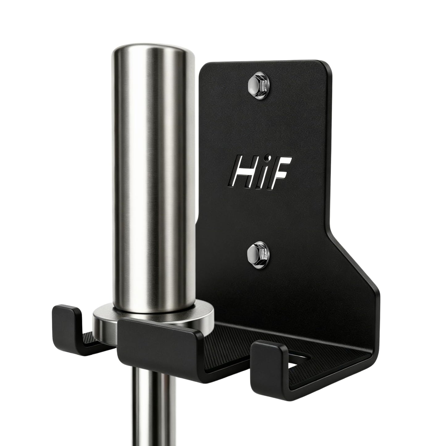 HIFLAME Double Barbell Storage Wall Mounted Storage Rack, Wall Barbell Rack, Olympic Wall Mount Barbell Holder,Vertical Hanging Barbell Rack.Suitable for Gym, Home Fitness. (Black)