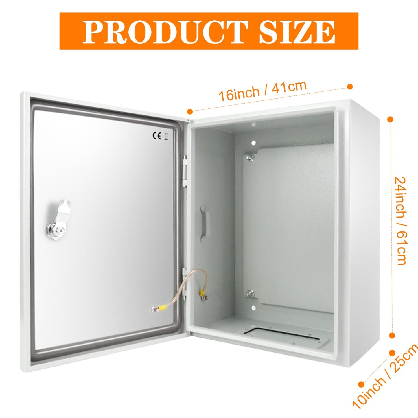 Kinchoix Outdoor Electrical Box 24 x 16 x 10'' Nema 4X Enclosure Waterproof Junction Box Electrical Enclosure Lockable Weatherproof Enclosure Box