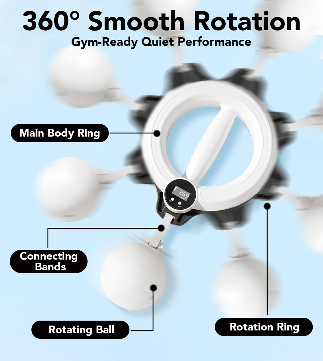 NIIFAWH Arm Workout Equipment, Shoulder Reliever for Women Chest and Shoulder Exercise Equipment for Men 360° Hand-Cran Forearm Fitness Trainer with Timing and Counting Functions for Home Gym