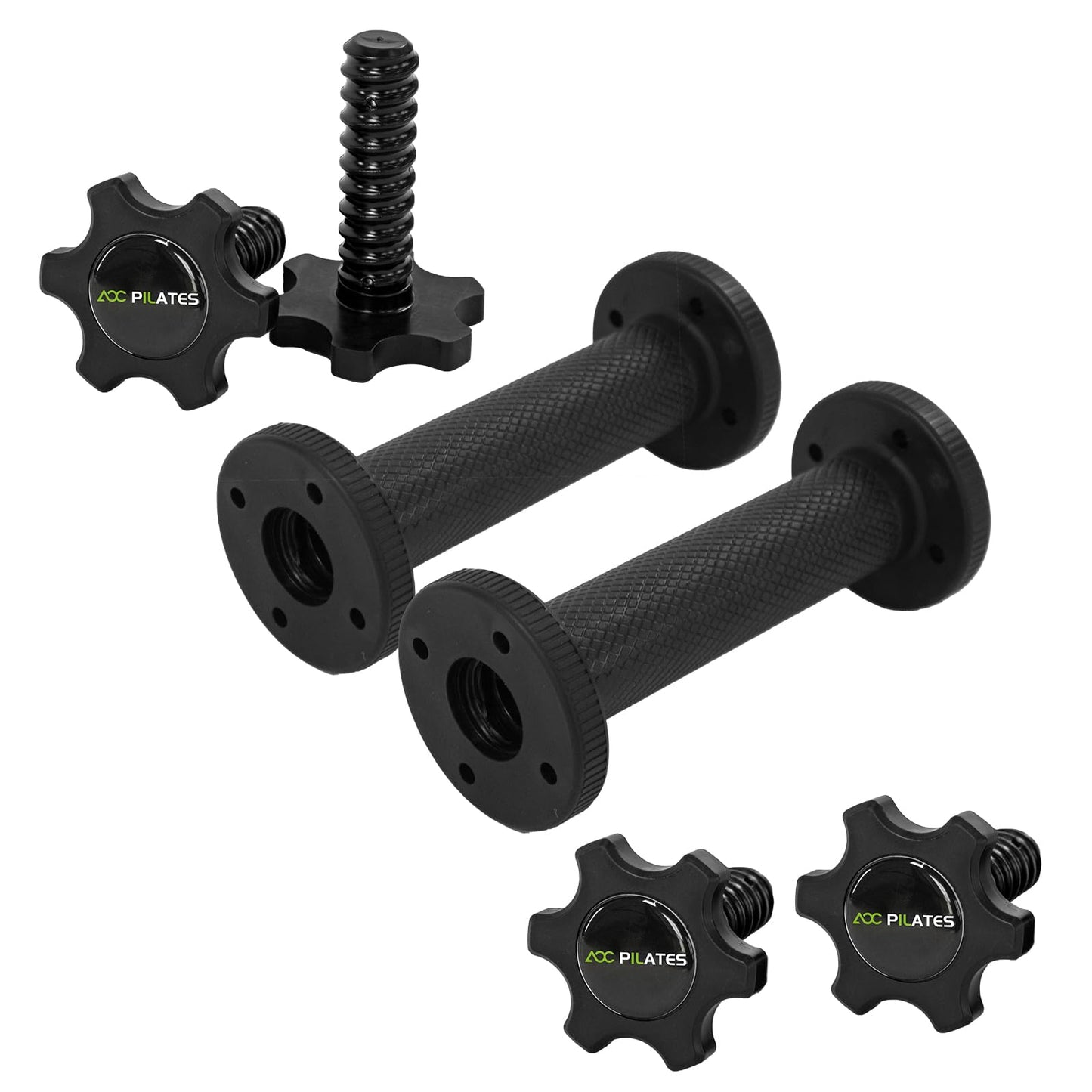 AOC PILATES Dumbbell Handles Pair Universal Handle, Adjustable Dumbbell Bar Fit 1" Plates, Standard Weight Plates with 1" Diameter, Portable Balance Quick Adjustable Weight for Workouts Home Gym