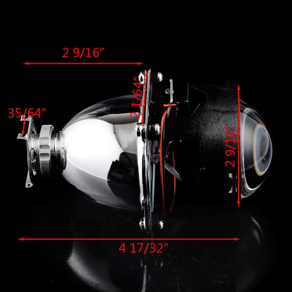 H4 H7 H11 9005 9006 9007 H13 1 Black1 Compatible with Frontlight Pair of Mini Bi-xenon Projector Lens Low High Beams
