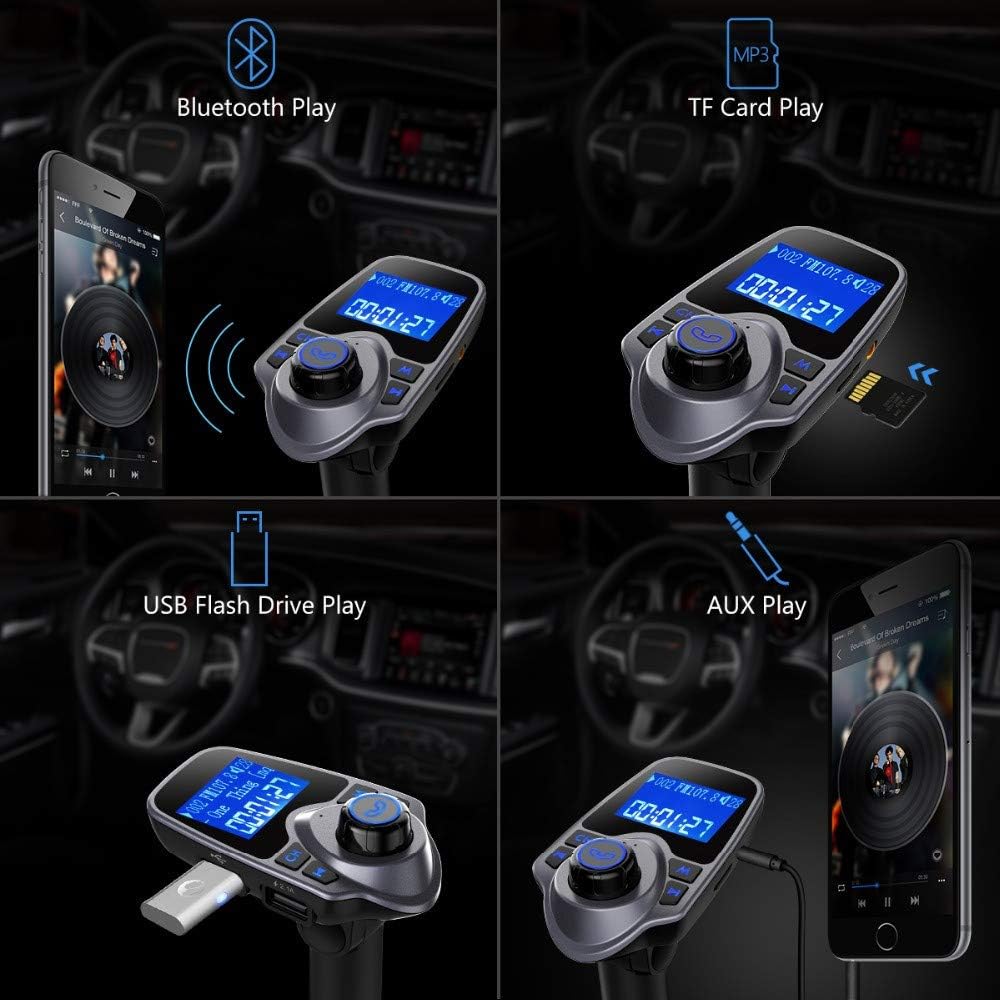 Soufyuane T11 MP3 Wireless Bluetooth FM Transmitter Handsfree Car Kit Player Wireless Bluetooth Adapter with Dual USB