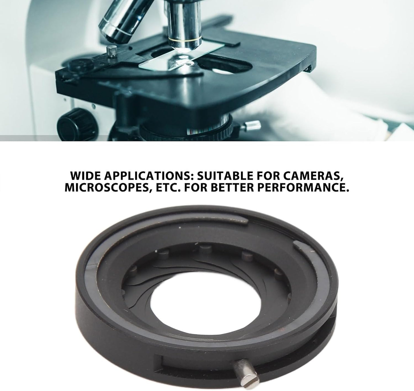 Yscryptoline 12 1.2 18mm Adjustable Iris Aperture Diaphragm, Manual Lens Adapter with Blades, to Aluminum Alloy Iris