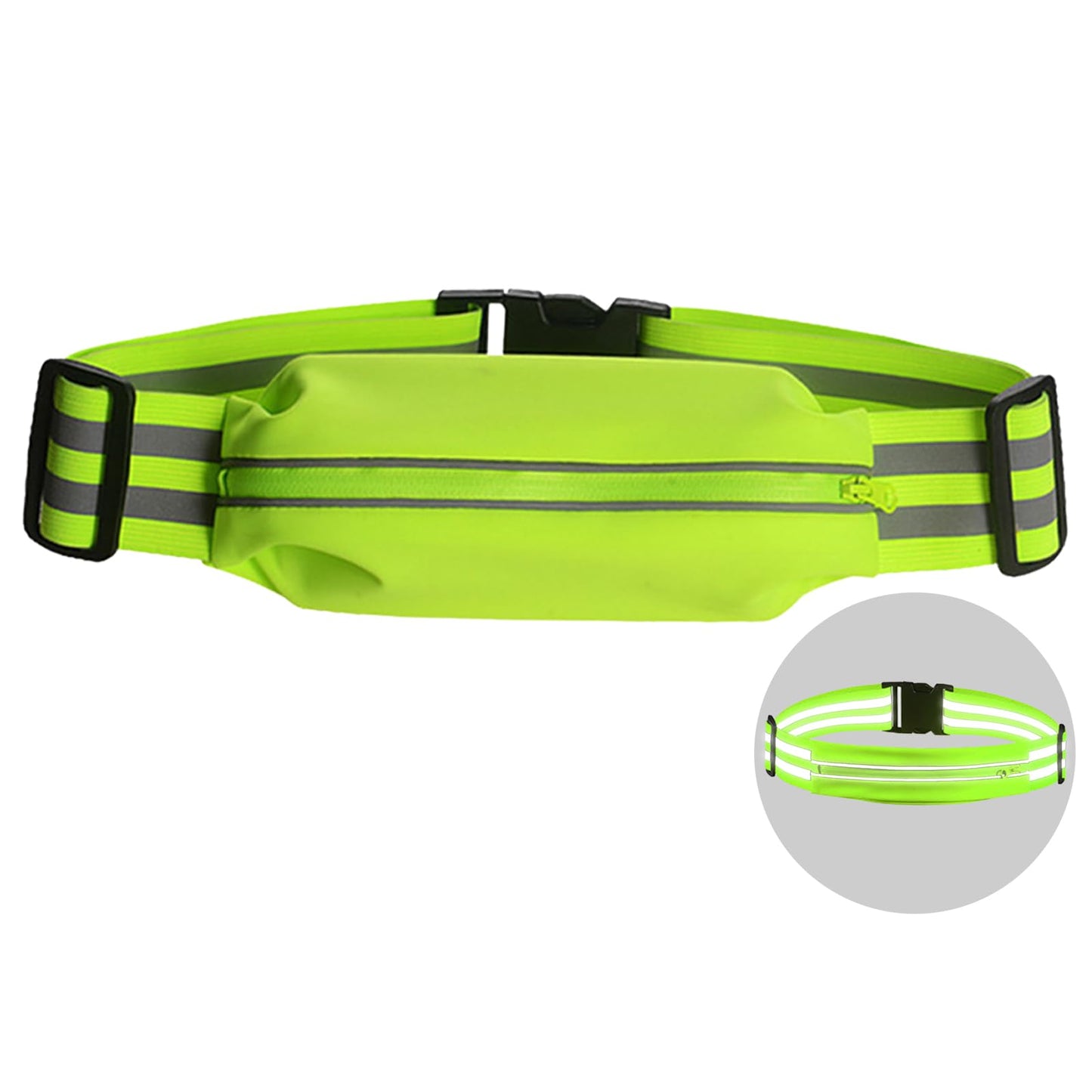 Oeyliz Running Belt Running Phone Belt for Women and Men Phone Holder Runners Pouch Waist Belt Reflective Runners Belt Money Belt Exercise Waist for Workout Jogging Running Gear Accessories (Green）