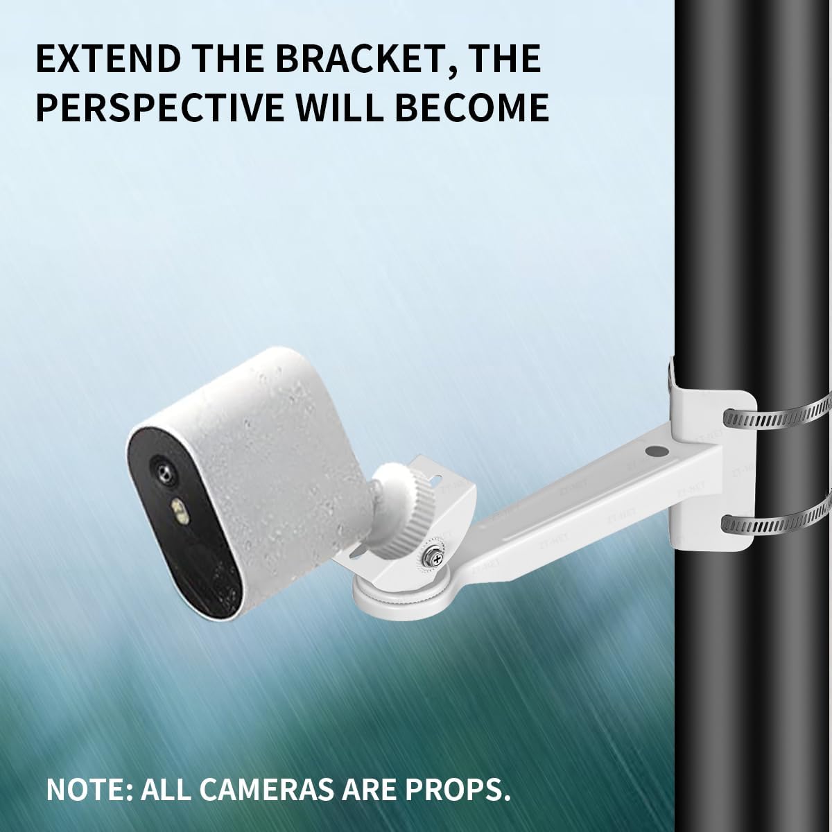 ZT-NET Security Camera Mount Corner Pole Mounting Bracket Universal Heavy-Duty Adjustable Holder for CCTV Cameras