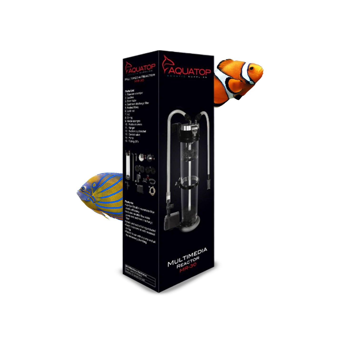 AQUATOP MR-30 Media Reactor – 152 GPH Up-Flow Filtration System – with Pump, Tubing & Mount – for Saltwater or Freshwater Aquariums – Sump or Hang-On Setup