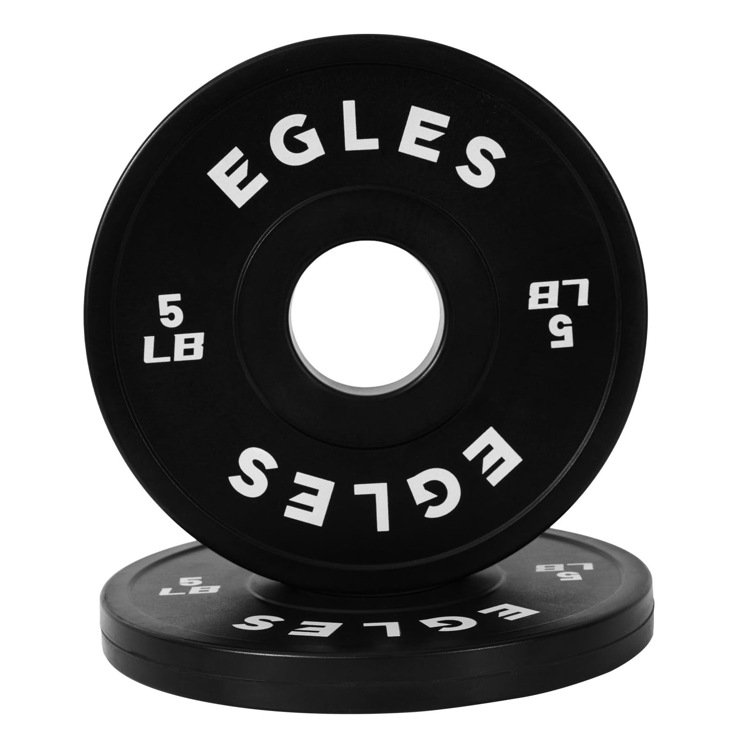 EGLES Change Plates Pair 5LB Black Rubber Coated Weight Plates in Pairs Olympic Bumper Plates Fit 2-Inch Barbells Strength Training Weight Plates Gym & Fitness Change Plates