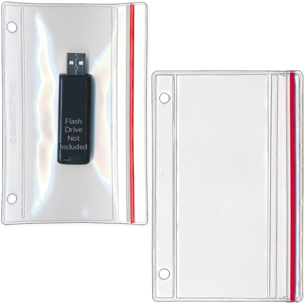 STORE SMART 3-Ring 10-Pack R1831-FLASH10 StoreSMART - Flash Drive Zipper Case for Binders - - Vinyl Plastic - - Made