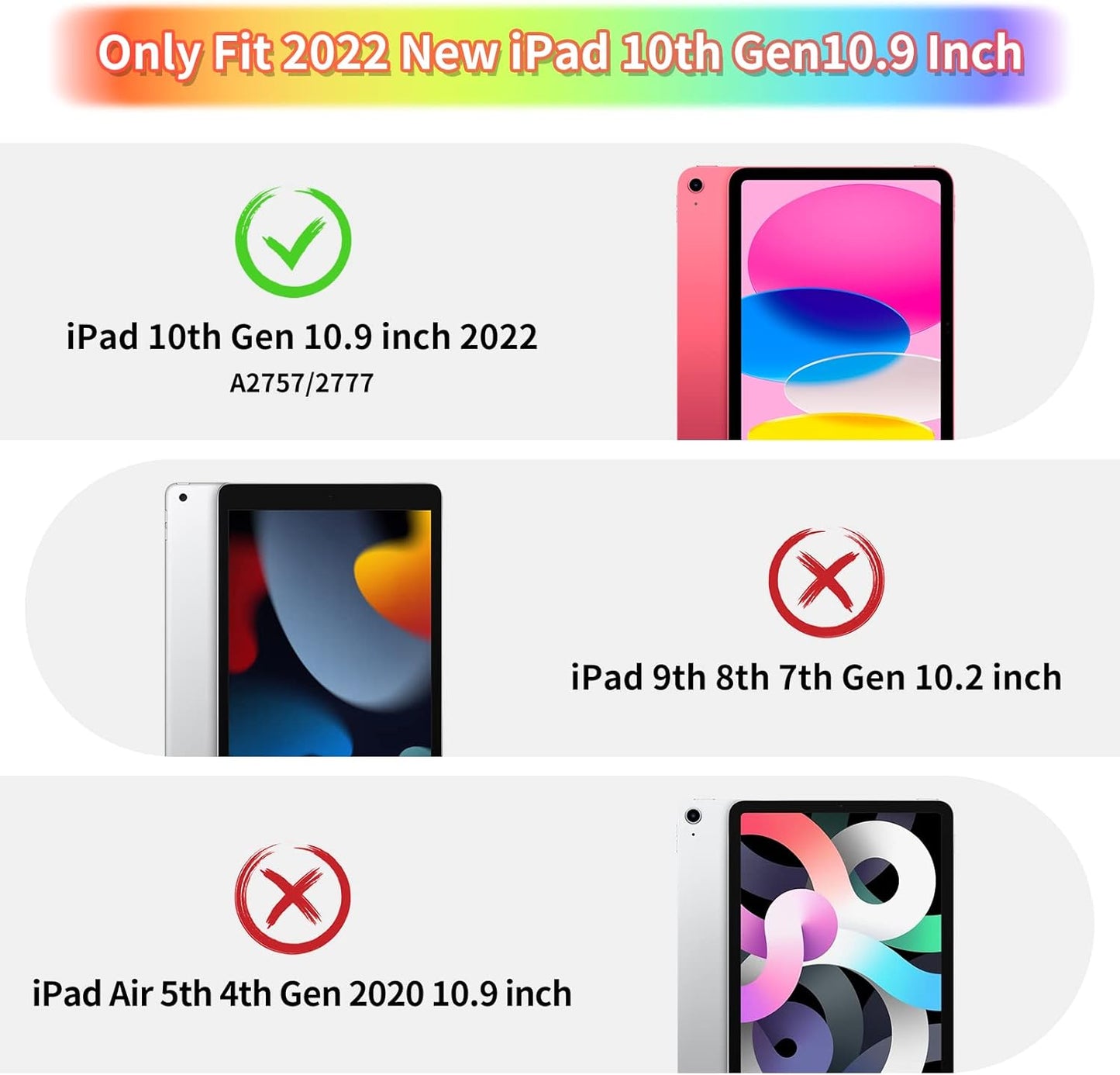 WESADN 10th 10.9 inch 2022 A16 11 inch 2025 for iPad Generation Case for iPad Case with Screen Protector/Butterfly
