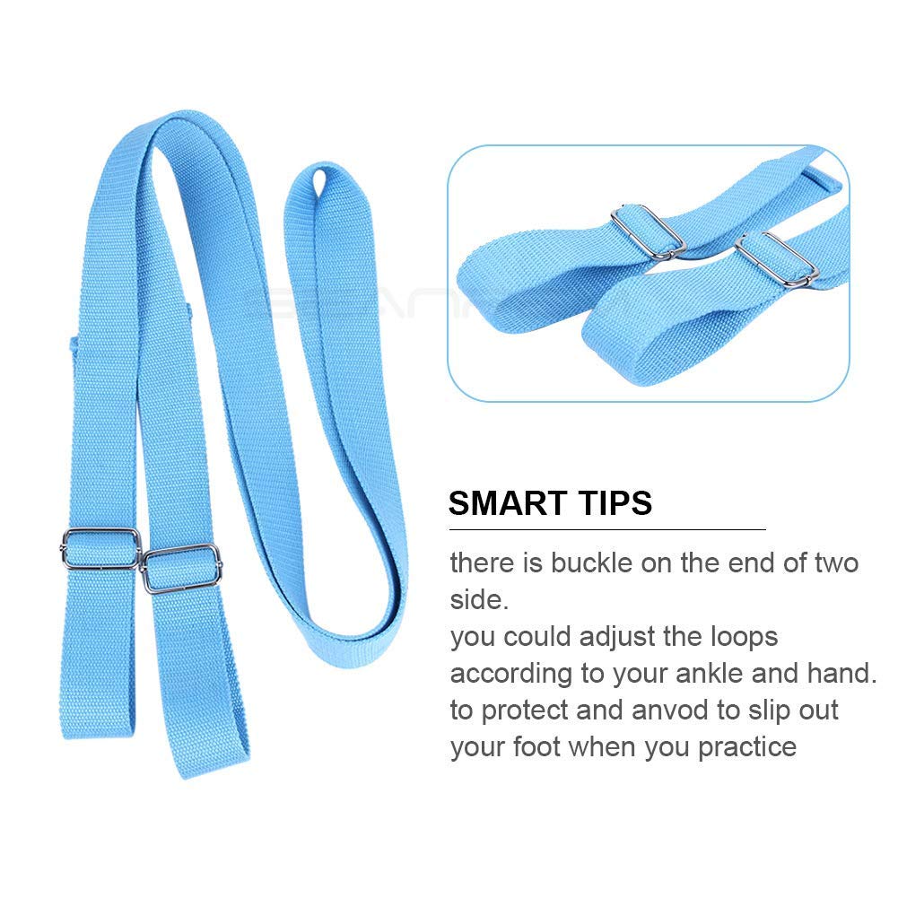 Leg Stretcher, Door Flexibility & Stretching Leg Strap - Great for Ballet Cheer Dance Gymnastics or ANY Sport Leg Stretcher Door Flexibility Trainer Premium stretching equipment (light blue)