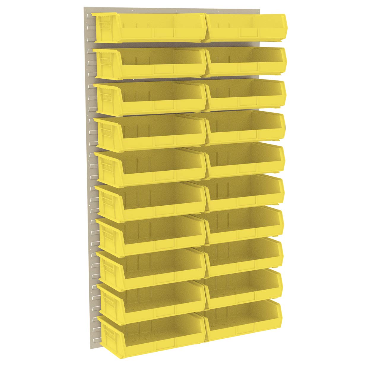 Akro-Mils 30161 Heavy Duty Wall Mount Garage Storage Steel Louvered Panel | Wall Storage Bin Hanging Organizer System for AkroBins, 36-Inch W x 61-Inch H, Beige, Single