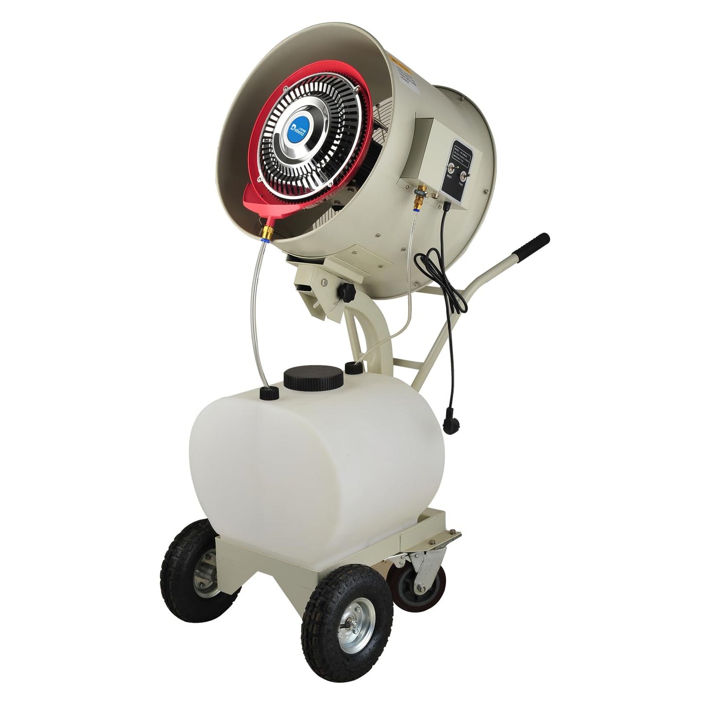 High Power Misting Fan – All Metal 20 inch 350W with 1200 Sq Ft Cooling & 16 Gal Tank (White 350W/20 inches)
