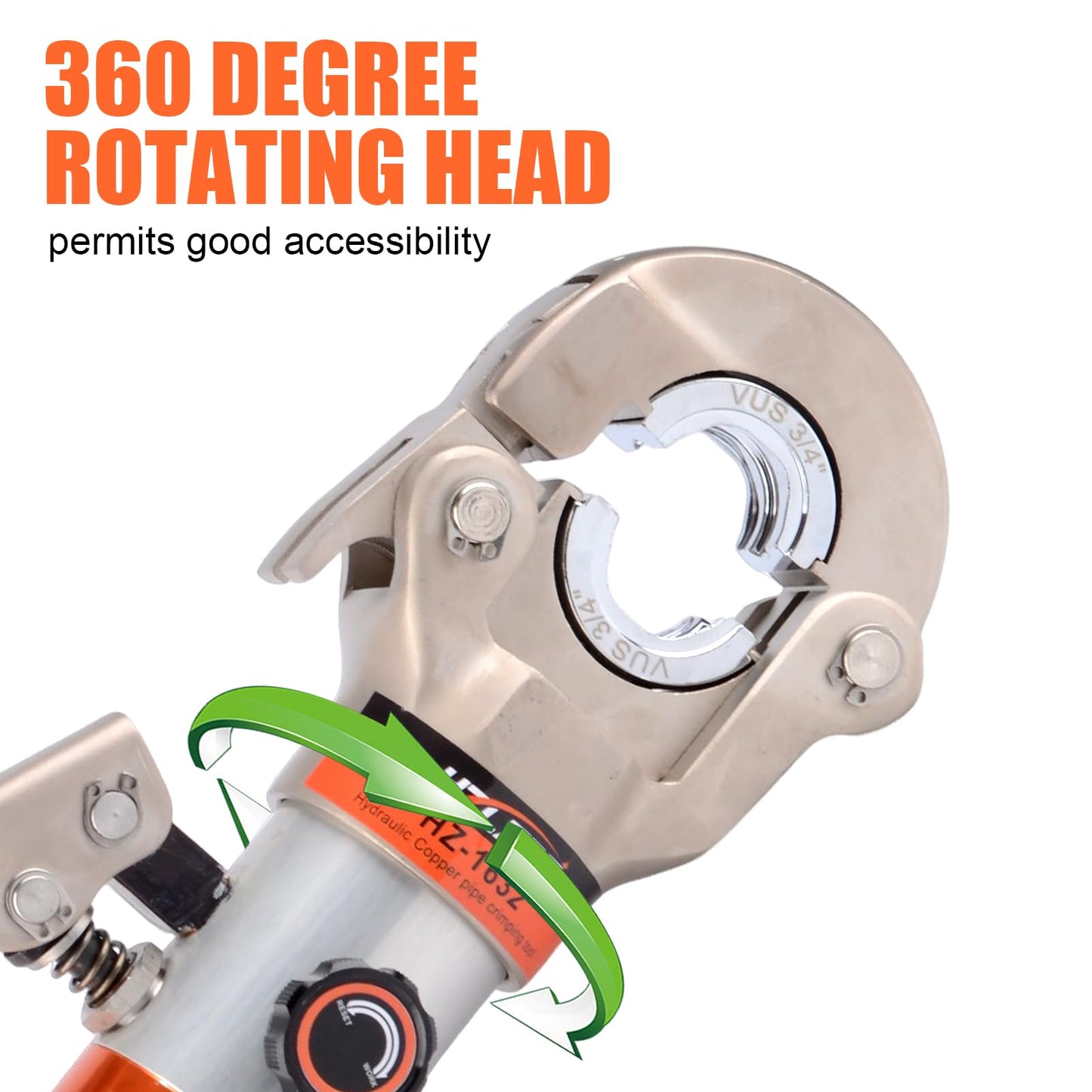 HZLZRZ Propress Tool for Copper Pipe, Hydraulic Tool Dies Jaw 1/2", 3/4", 1" with Pipe Cutter Suitable for Pressing Copper Pipe of Water Heating Crimper Tool
