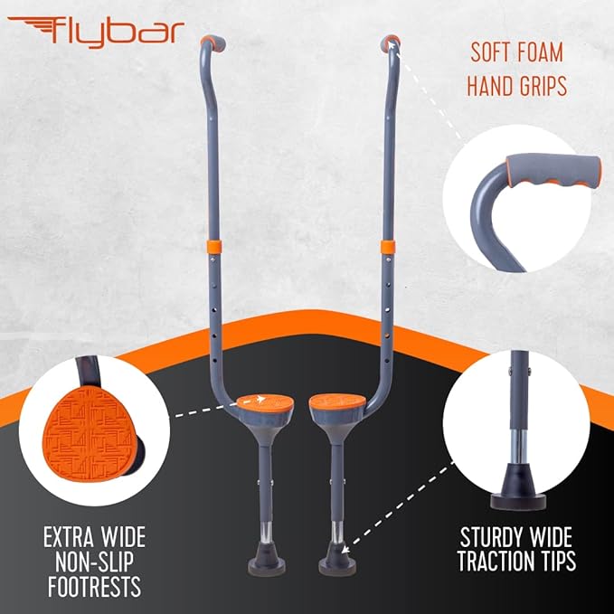 Flybar Maverick Walking Stilts for Kids - 5 Adjustable Height’s, Sturdy, Easy Assembly, Wide Non-Slip Rubber Bottom Tip, Foam Grips, Outdoor Toys for Kids 5+, 190 lbs