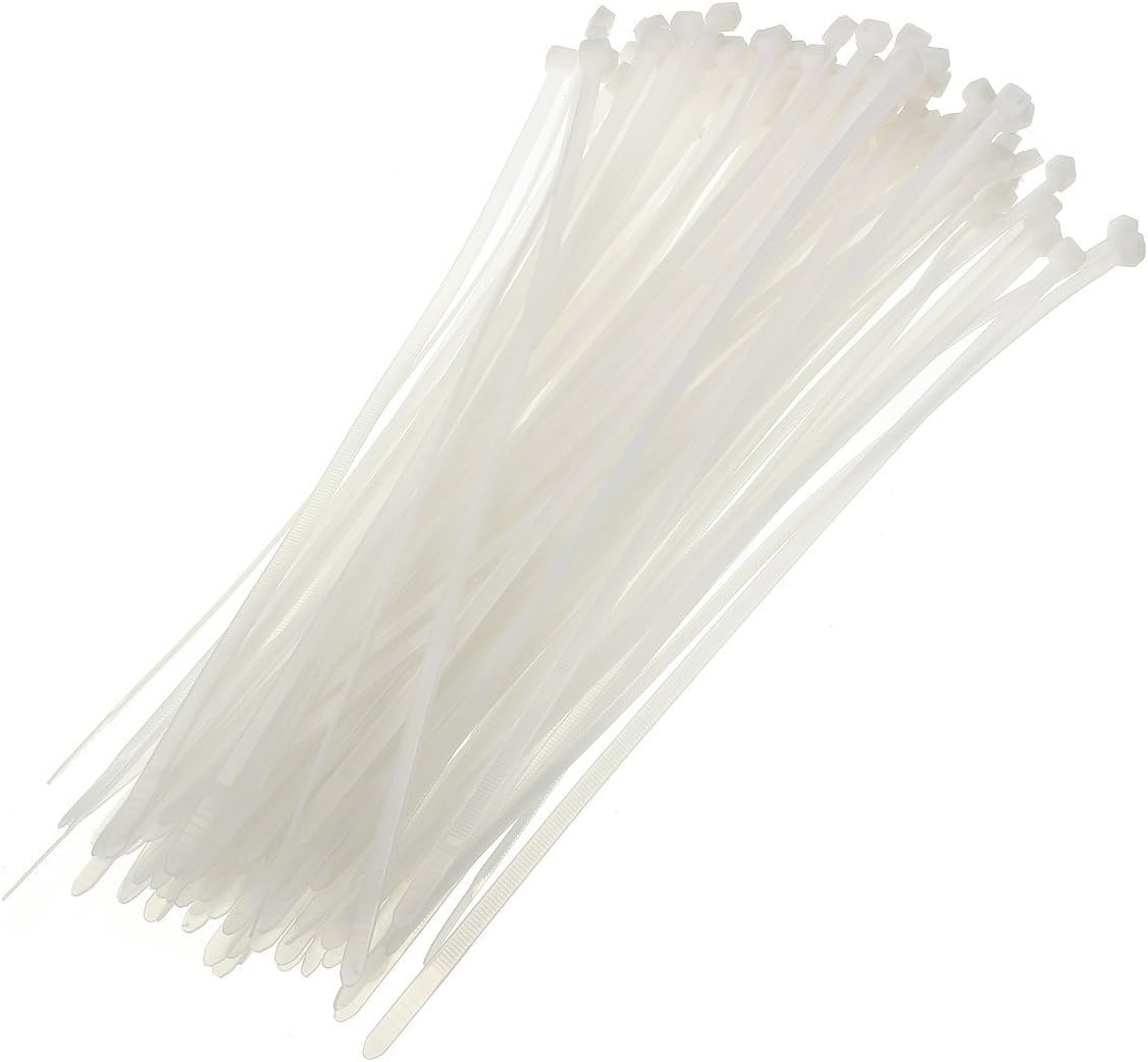 Star 8 inches 30 lb Ties,100 (2.5mm200mm Test Heavy Duty Nylon Cable PCS Zip Ties White)