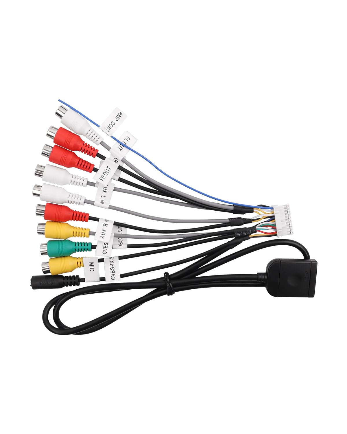 20Pin 4G Android Car Stereo RCA Wiring Harness Adapter with SIM Card Slot, Mic Jack, Audio Input/Output Cable