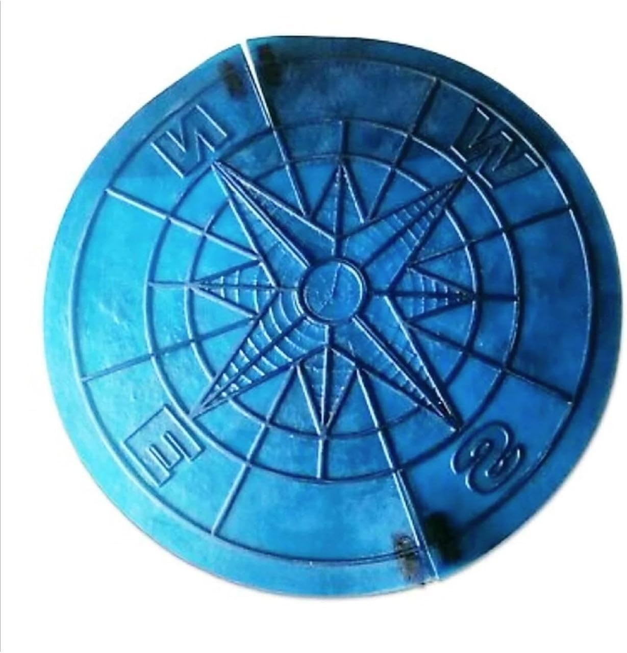 “Round Compass Big” Concrete Stamp – 39" Polyurethane Flexible Mold for Stamping Cement, Plaster, mat for Printing, Decorative Texture Tool for Horizontal & Vertical Surfaces, Durable & Reusable