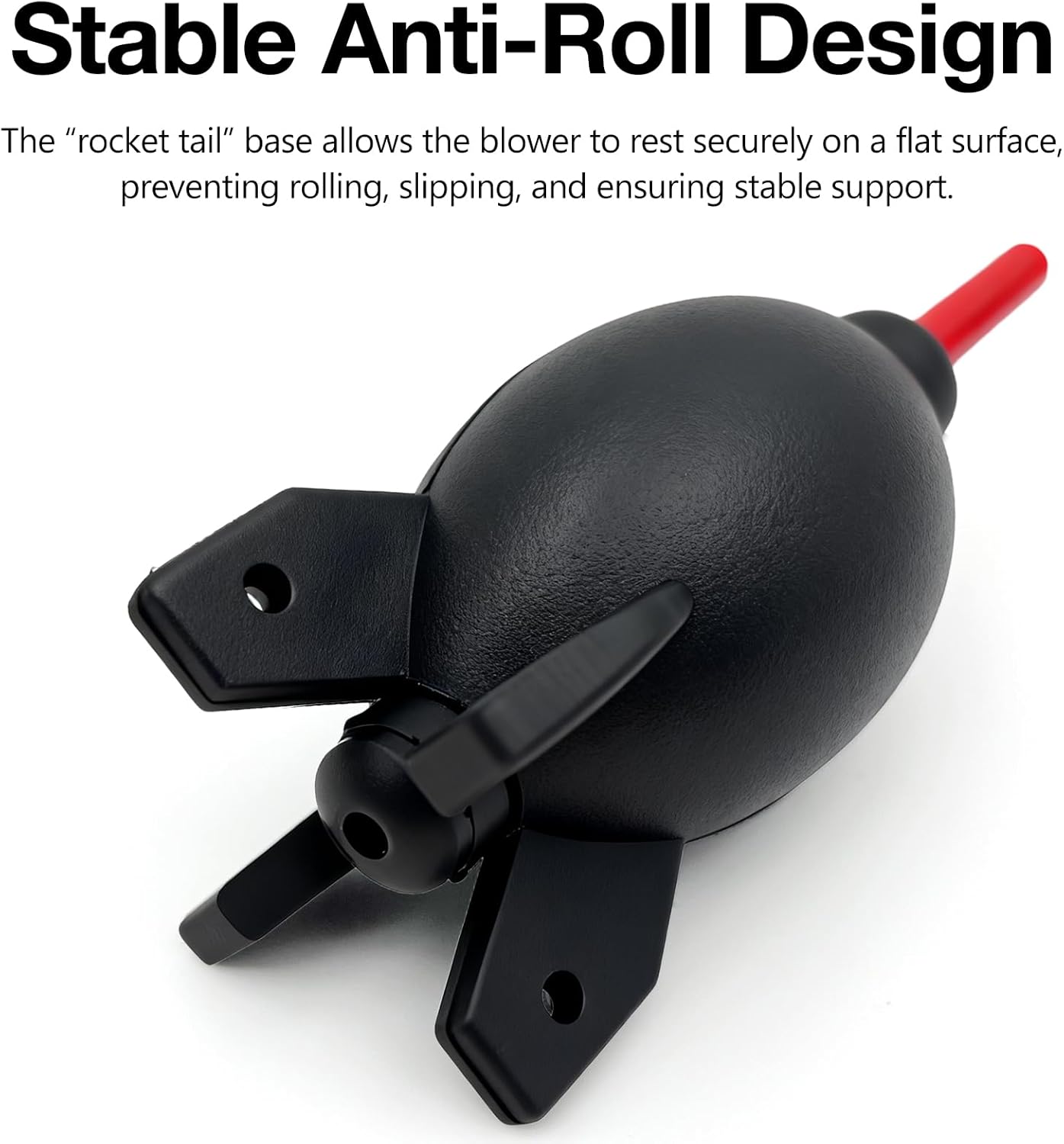 Brvlsoc Rocket-Style Rubber Air Blower Dust Cleaner for DSLR Camera, Lens, and Keyboard Red Duster