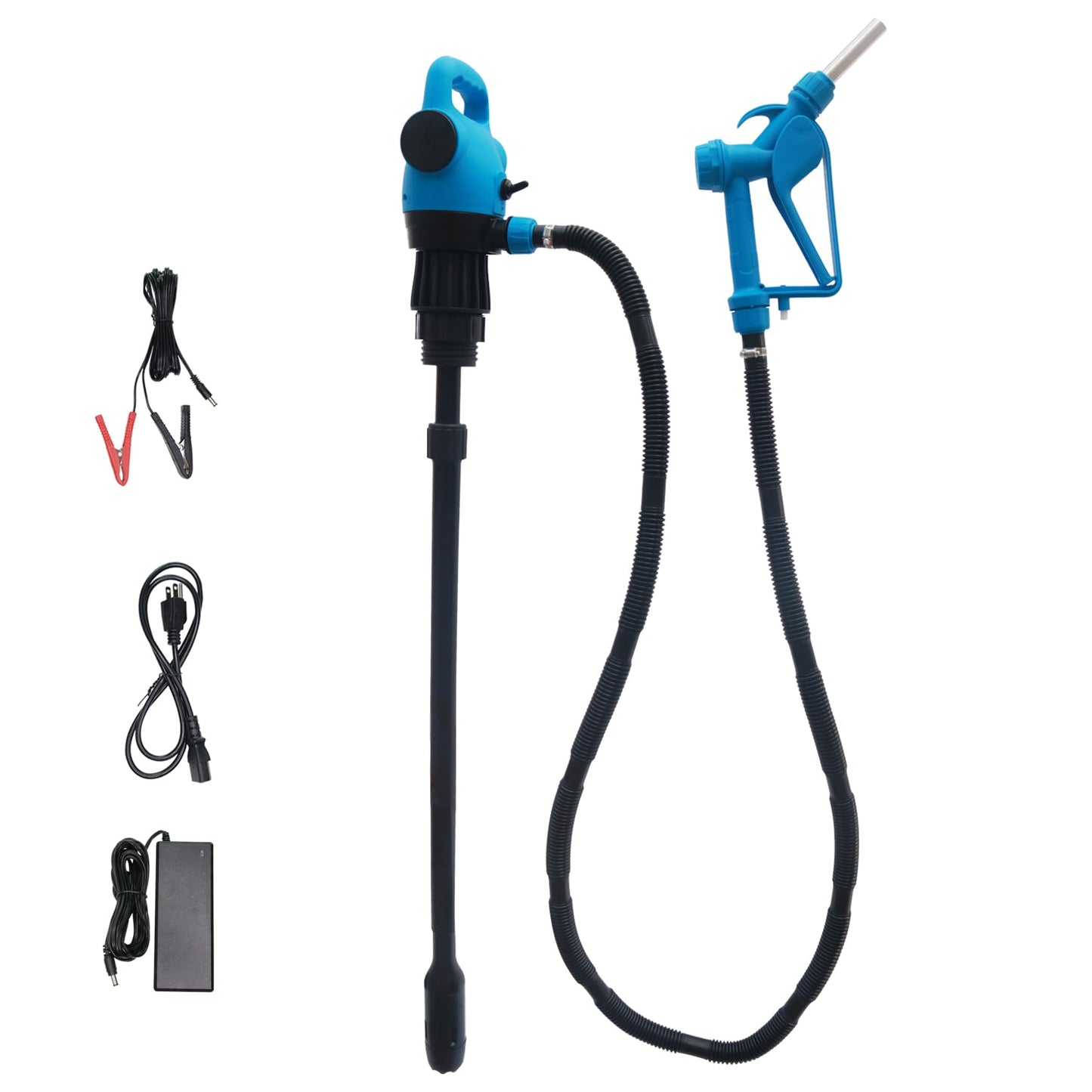 NimRay 120V AC / 12V DC Electric Drum Pump, 55 Gallon Barrel Fuel Pumps with 2-Inch Bung Adapter with Supply 34 in-49 inTelescoping Suction Tube 5 GPM Flow Rate for DEF, Diesel, Water, Antifreeze